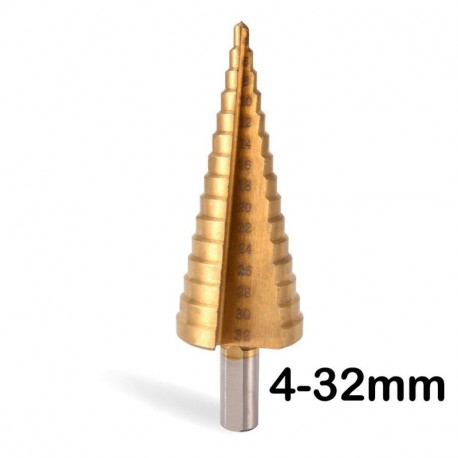 3PCS Step Drill Bits Set Metric Spiral Flute The Pagoda Shape Hole Cutter 4-12/20/32mm HSS Steel Cone Titanium Drill Bit Set