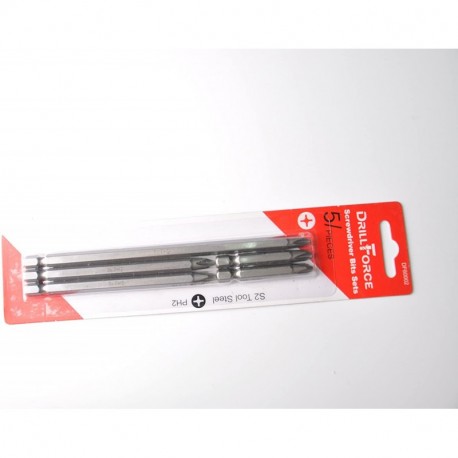 DRILLFORCE S2 CV Steel 5pcs Screwdriver Bits Set, Philips,(2pcs 2 inch ,2pcs 4 inch, 1pc 6 inch)