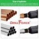 Drillforce Swaging Tool Drill Bits Set Imperial Tube Pipe Expander Air Conditioner Flaring Reamer 7/8" 3/4" 5/8" 1/2" 3/8" 1/4"