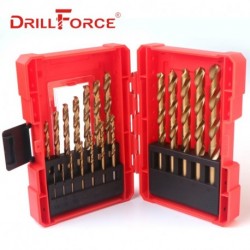 19PCS/Set 1.0-10mm Titanium Drill Bits High Speed Steel HSS M2 Fully Ground Twist Drill Bits For Cast Iron Metal Wood