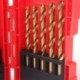 19PCS/Set 1.0-10mm Titanium Drill Bits High Speed Steel HSS M2 Fully Ground Twist Drill Bits For Cast Iron Metal Wood